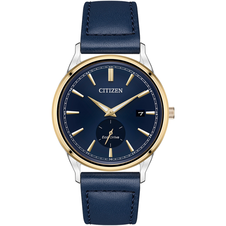 Citizen eco drive blue dial leather strap best sale