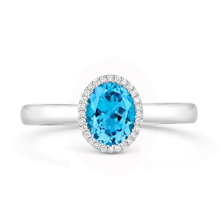 18ct White gold, Swiss blue topaz and diamond Francis Wain