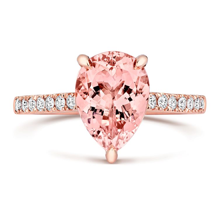 18ct Rose gold, morganite and diamond dress ring. | Francis Wain Jewellers 18ct Rose gold, morganite and diamond dress ring. | Francis Wain Jewellers