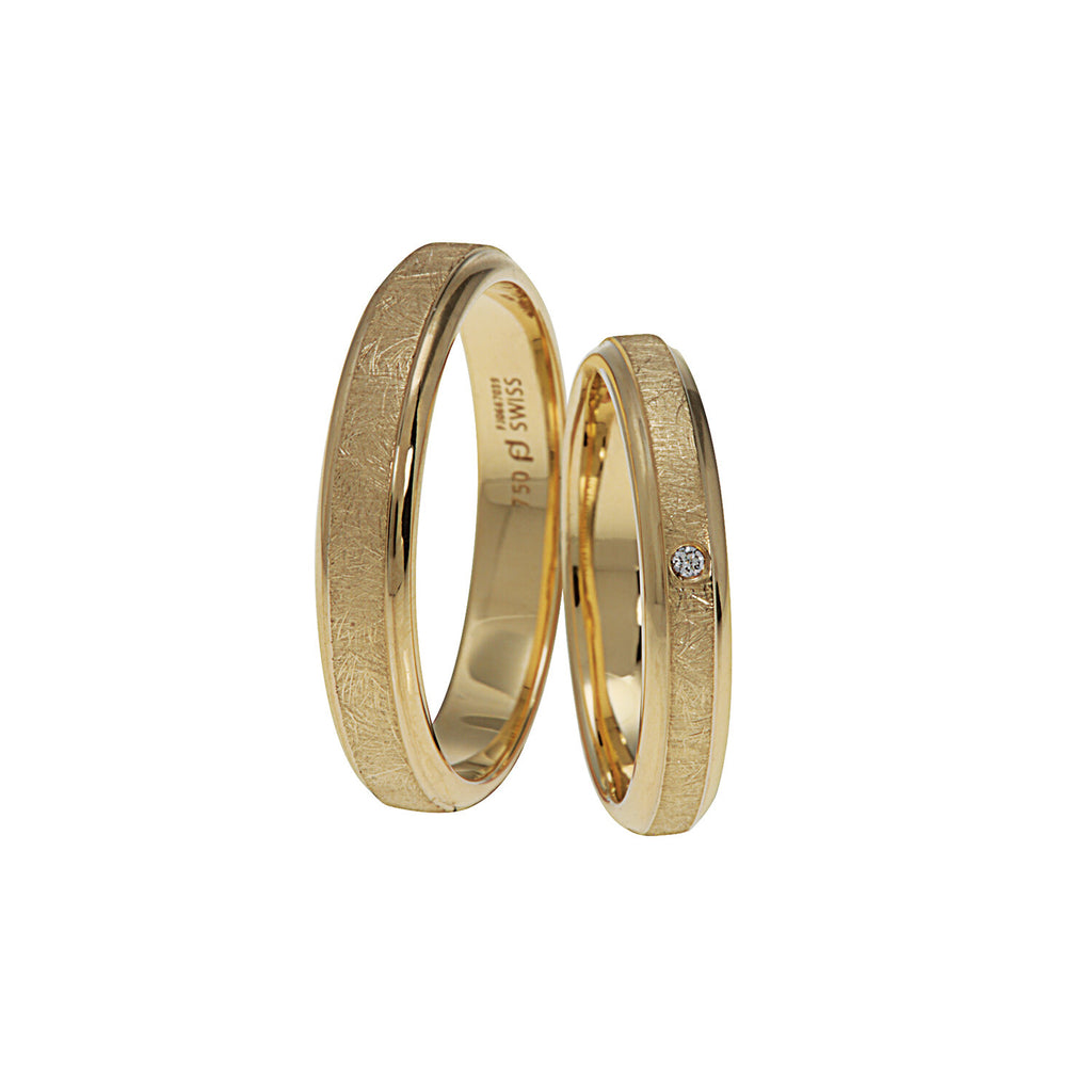 Furrer Jacot ladies 18ct Yellow gold and diamond wedding band