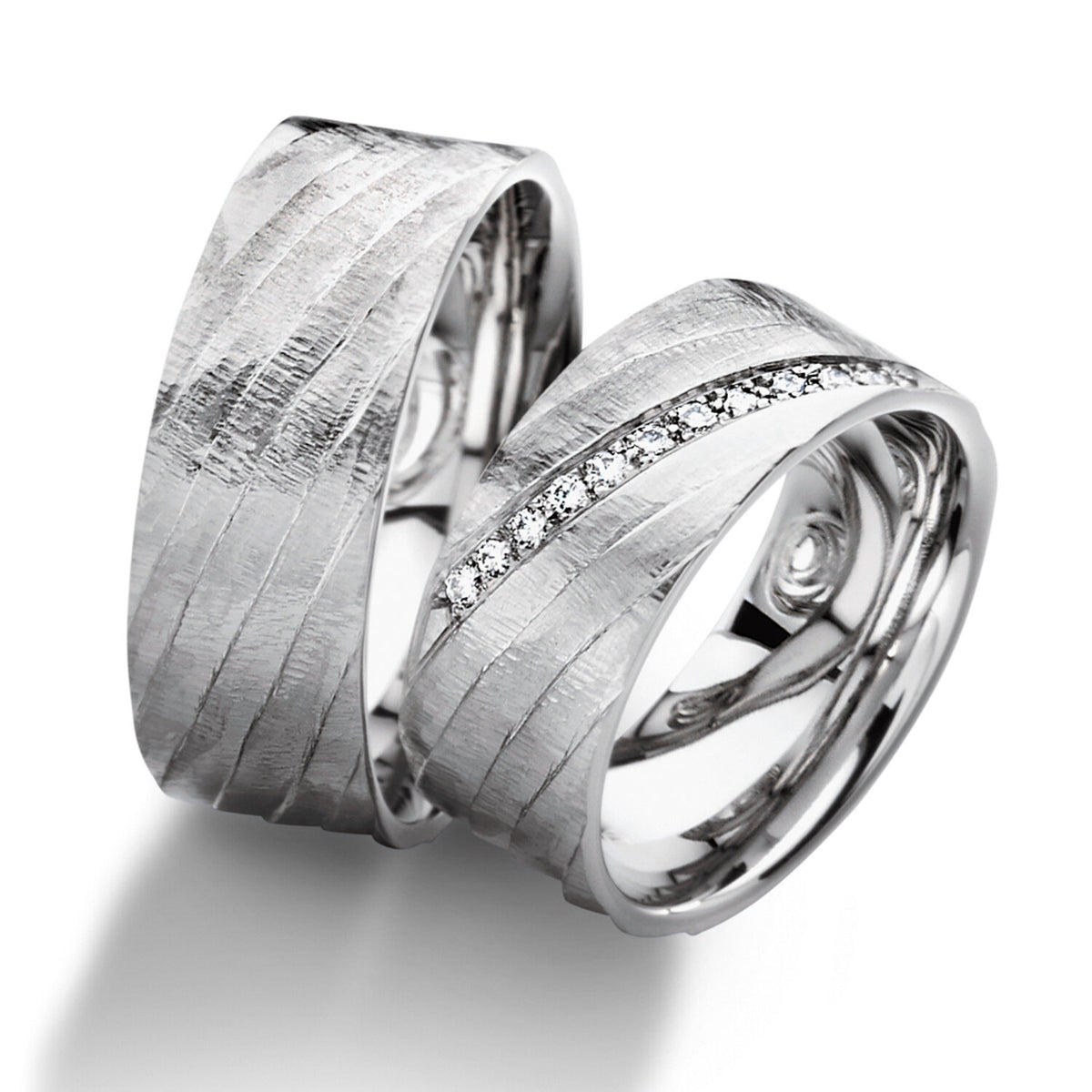 Furrer Jacot 18ct rose gold carbon fibre, wedding band